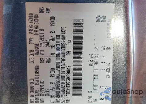 2016 Ford F150 Super Cab from USA, damaged, VIN 1FTEX1EP7GKE90612